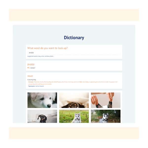 dictionary app react